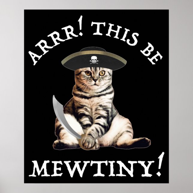 Affiche Arr ! Ce Soit De La Mince ! Chat pirate (Devant)