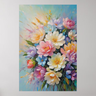 Affiche Arrangement de fleurs peint