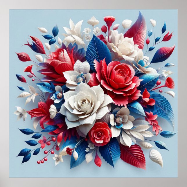 Affiche 🌸 Arrangement floral en papier pour maison modern (Devant)