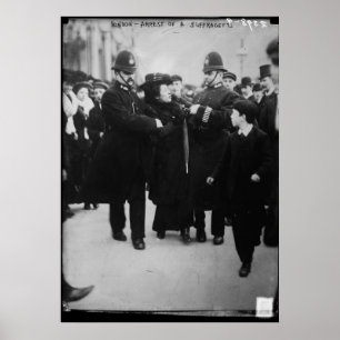 Affiche Arrestation d'une Suffragette à Londres Angleterre