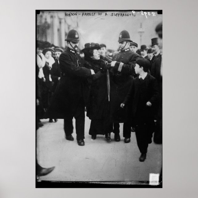 Affiche Arrestation d'une Suffragette à Londres Angleterre (Devant)