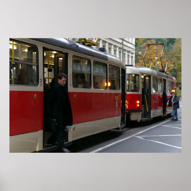 Affiche Arrêt De Tramway Le Jour De L'Automne (Devant)