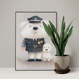 Affiche Arrêtant de charme : Policier caniche