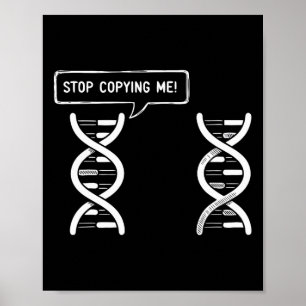 Affiche Arrête de me copier Drôle de jeu de mots scientifi