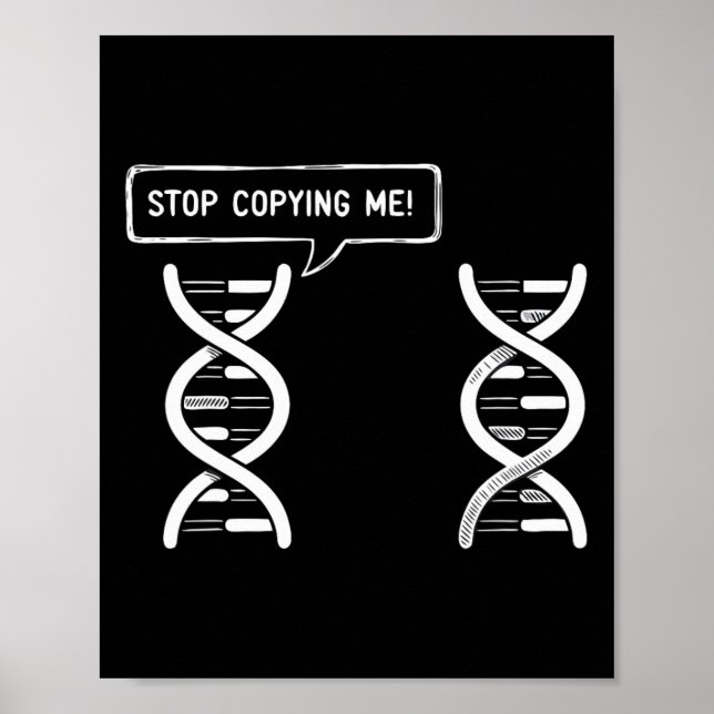 Affiche Arrête de me copier Drôle de jeu de mots scientifi (Devant)