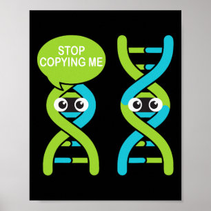 Affiche Arrête de me copier Drôle de jeu de mots scientifi