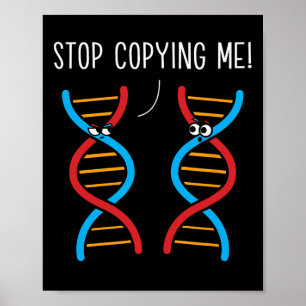 Affiche Arrête de me copier Drôle de jeu de mots scientifi