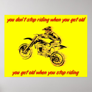 Affiche Arrête de rouler, vieille moto cross moto cross af