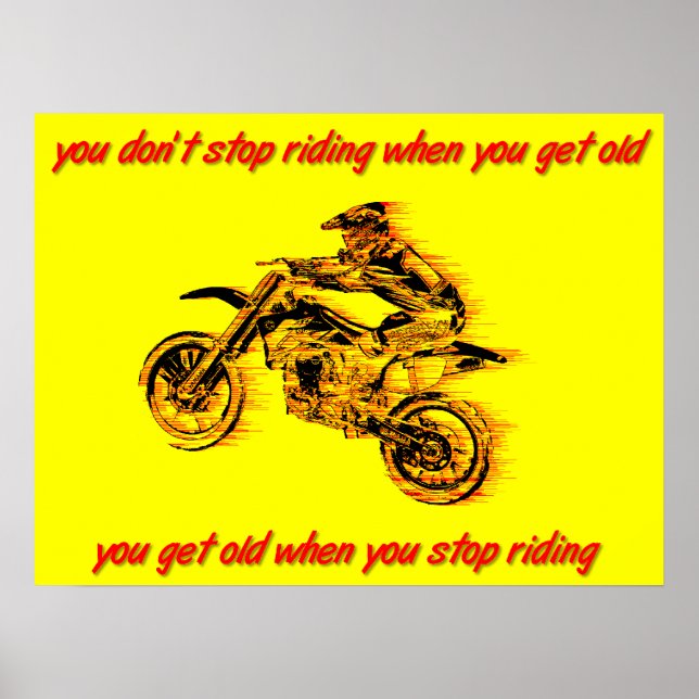 Affiche Arrête de rouler, vieille moto cross moto cross af (Devant)
