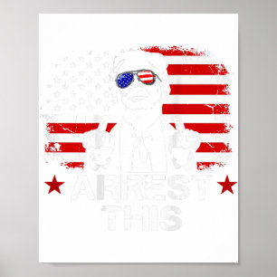 Affiche Arrêter ce Trump Doigts Pro Trump Drapeau américai