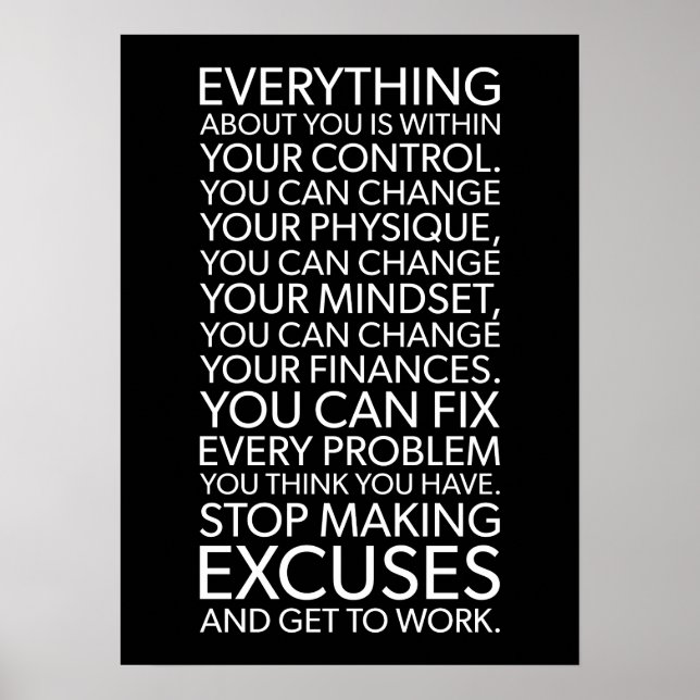 Affiche Arrêter de faire des discours - Motivation de succ (Devant)