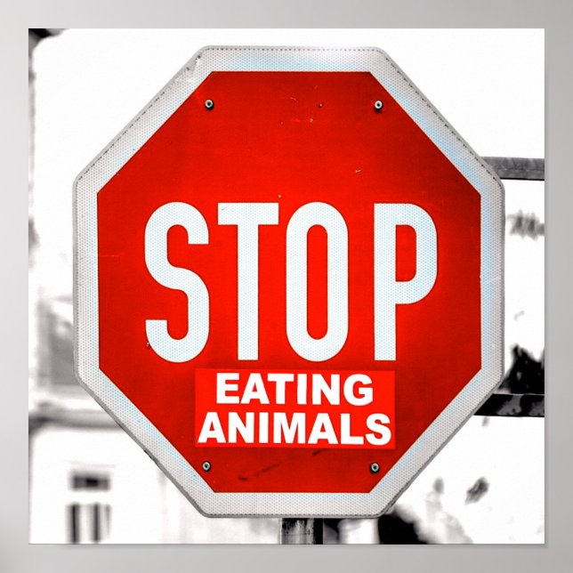 Affiche Arrêter de manger Animaux Végétariens Végétariens (Devant)