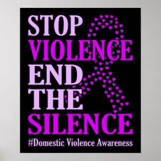 Affiche Arrêter la violence et soutenir la violence domest