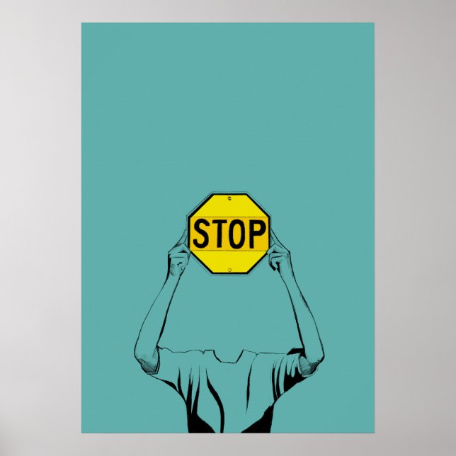 Affiche Arrêter le signe 24 (Devant)