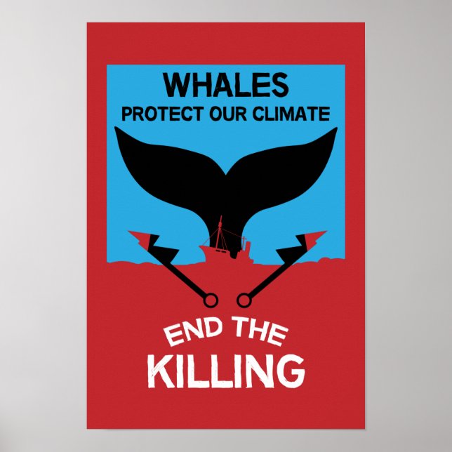 Affiche Arrêtez la chasse à la baleine | Protection marine (Devant)