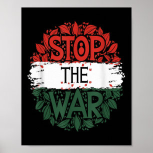 Affiche Arrêtez la guerre, anti-guerre, Palestine libre, P