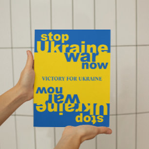 Affiche Arrêtez la guerre en Ukraine maintenant Drapeau Vi
