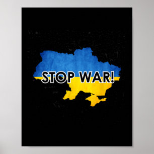 Affiche Arrêtez la guerre en Ukraine Soutenez les Ukrainie