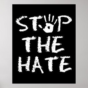 Affiche Arrêtez l'antisémitisme, le racisme et la haine, a