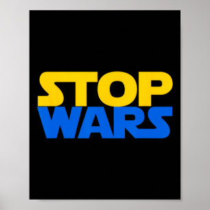 Affiche Arrêtez Les Guerres Ukraine Slava Drapeau Ukrainie