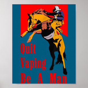 Affiche Arrêtez l'homme de vapotage cowboy pour illustrati