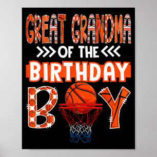 Affiche Arrière-mère du garçon fêtant amateur de basketbal