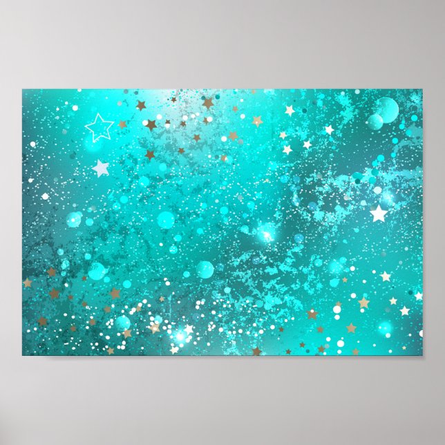 Affiche Arrière - plan à huile Turquoise de la menthe (Devant)