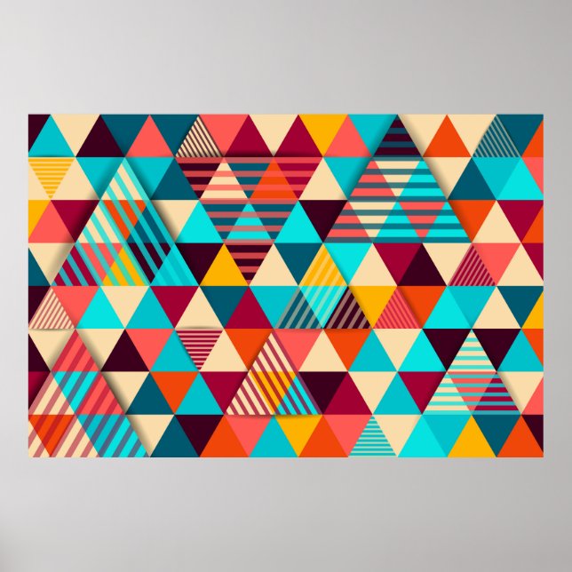 Affiche arrière - plan Abstrait aux formes triangulaires.  (Devant)