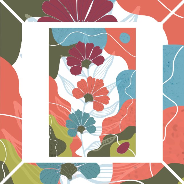 Affiche arrière - plan Abstrait avec fleurs (Créateur téléchargé)