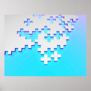 Affiche arrière - plan Abstrait avec puzzle gris avec des
