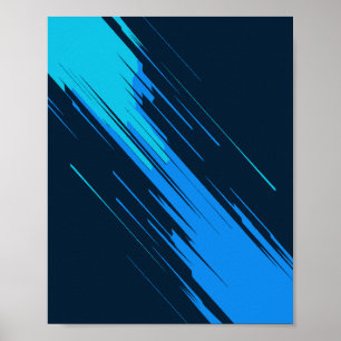 Affiche Arrière - plan Abstrait Dynamic Blue Streaks