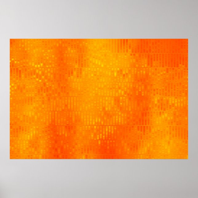 Affiche Arrière - plan abstrait en mosaïque orange brillan (Devant)