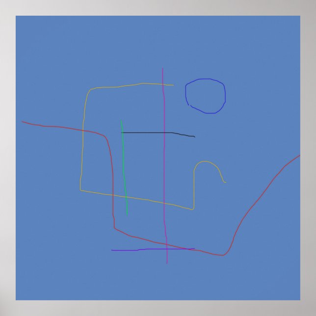 Affiche Arrière - plan bleu uni minimaliste (Devant)