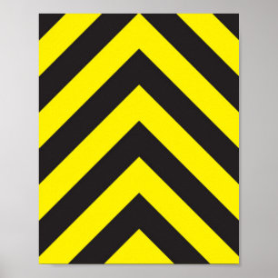 Affiche Arrière - plan Chevron noir et jaune