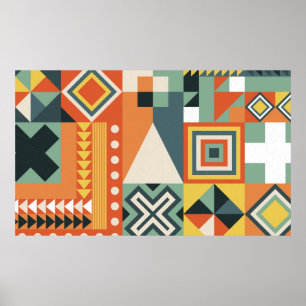 Affiche Arrière - plan collecté à partir de formes géométr