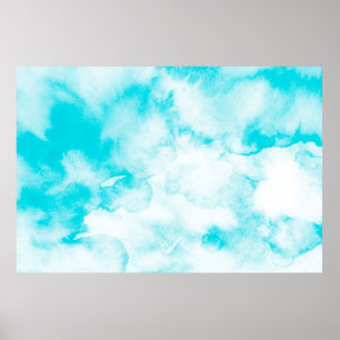 Affiche Arrière - plan d'aquarelle bleu