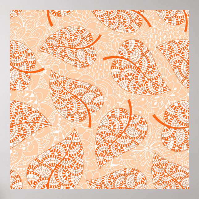 Affiche Arrière - plan d'automne. Fond de motif transparen (Devant)