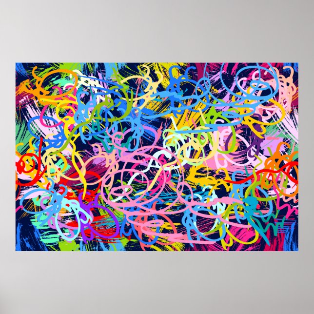 Affiche Arrière - plan de beaux-arts. Motif sans couture a (Devant)