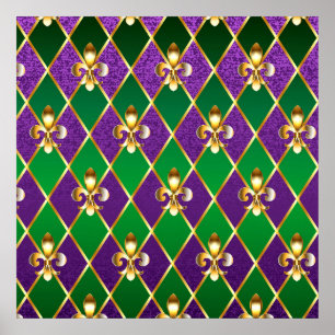 Affiche Arrière - plan de bijoux Mardi Gras