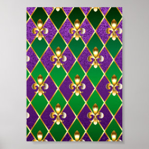 Affiche Arrière - plan de bijoux Mardi Gras