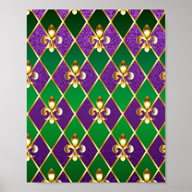 Affiche Arrière - plan de bijoux Mardi Gras (Devant)