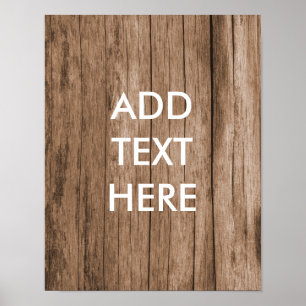 Affiche Arrière - plan de bois personnalisé