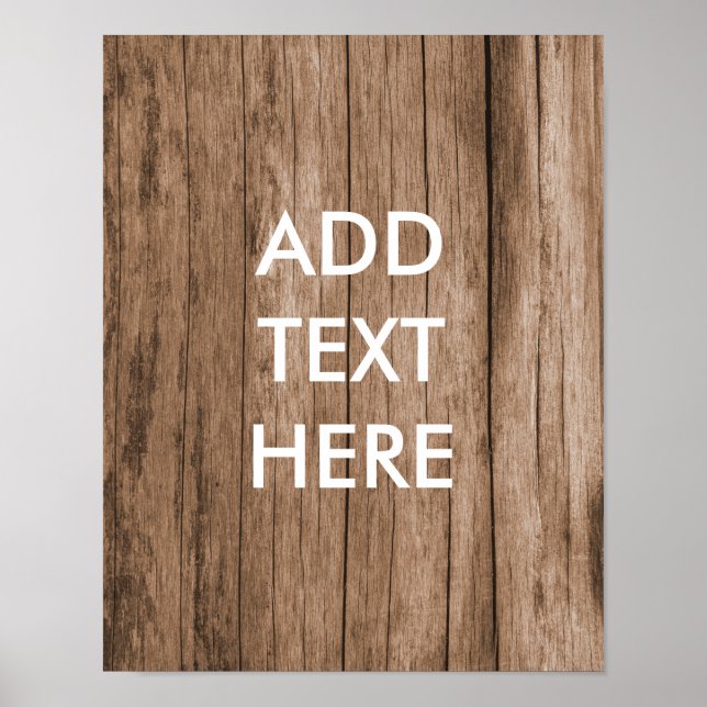 Affiche Arrière - plan de bois personnalisé (Devant)