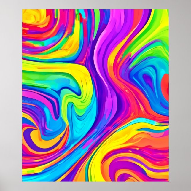 Affiche Arrière - plan de couleurs vives : Dessin de dessi (Devant)