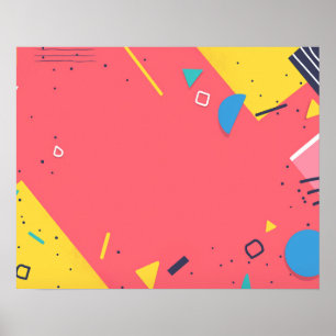 Affiche Arrière - plan de formes colorées et d'éléments de