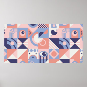 Affiche Arrière - plan de formes géométriques carrés. Esth