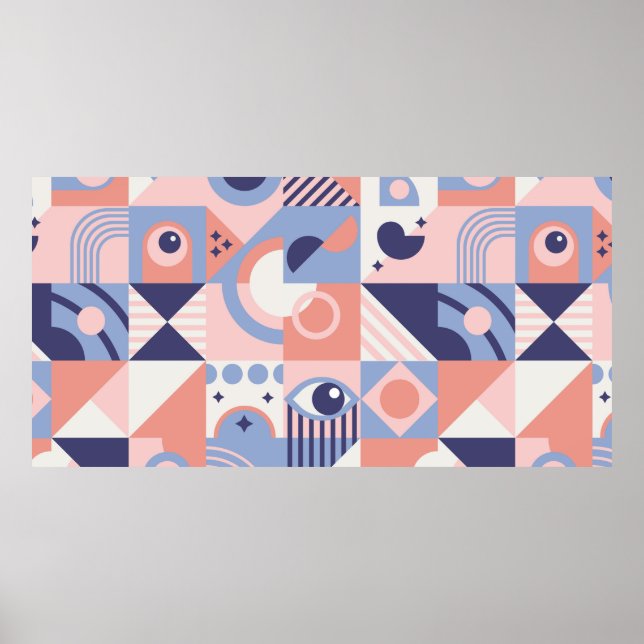 Affiche Arrière - plan de formes géométriques carrés. Esth (Devant)