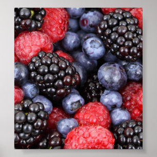 Affiche Arrière - plan de fruits de forêt