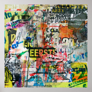 Affiche Arrière - plan de Grunge avec Postersposter vieux