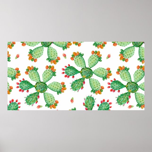 Affiche Arrière - plan de jeu de cactus transparent en aqu (Devant)